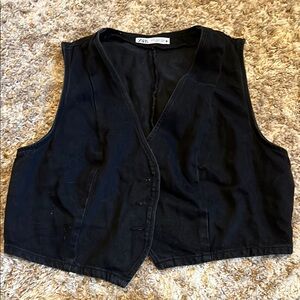 Zara Women's Black Vest Top